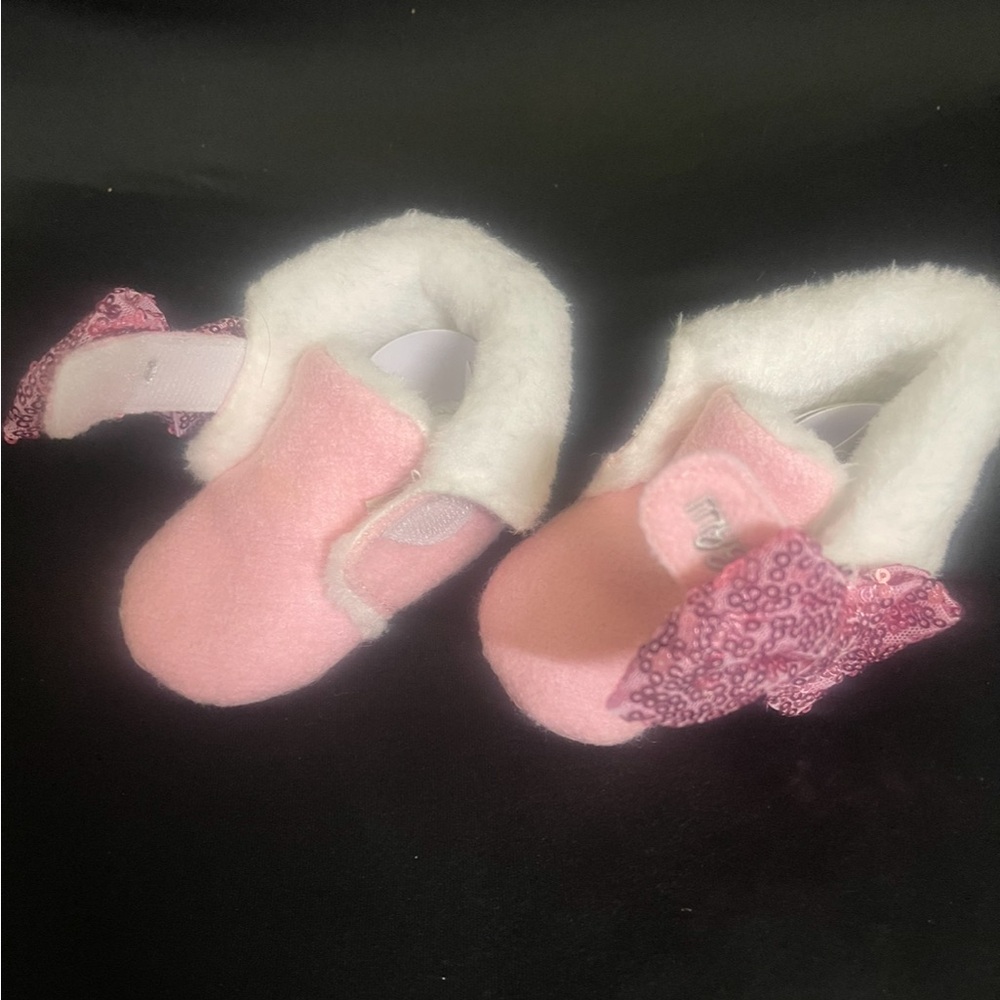 Pink Baby Booties Infant Socks 0-12 mos - Picture 4 of 10